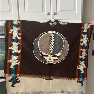 Grateful Dead Skull and Bears Hooded Poncho